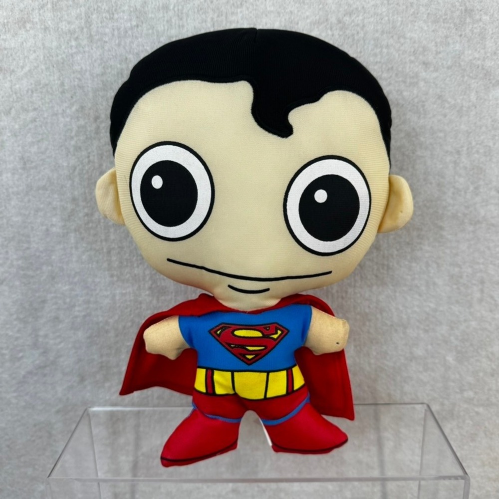 Six Flags Superman Plush Big Head Stylized Superhero 11" Toy DC Comics Red Cape